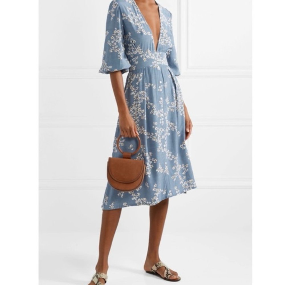 Faithfull The Brand Chloe Midi Dress Cornflower 8